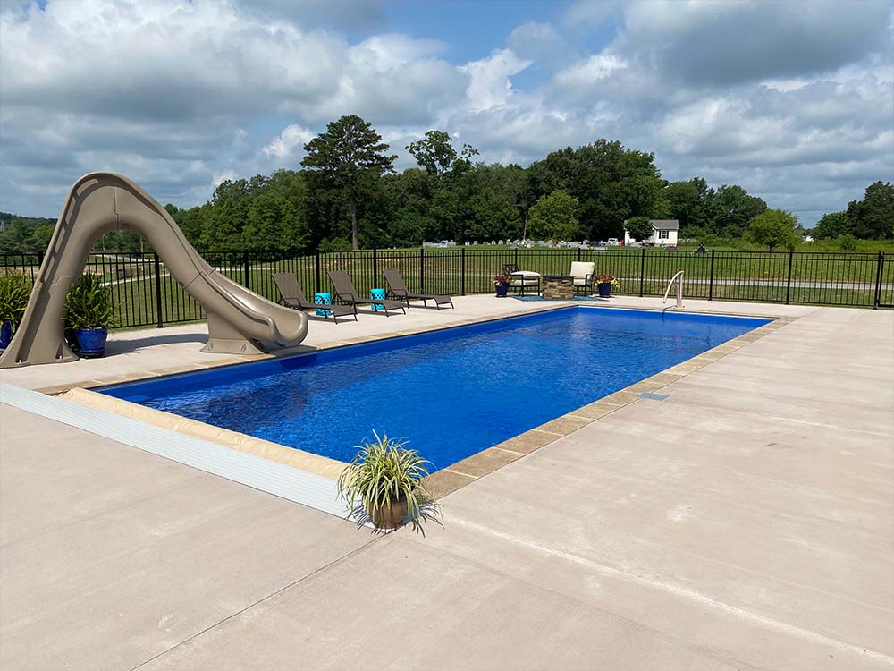 pool with slide