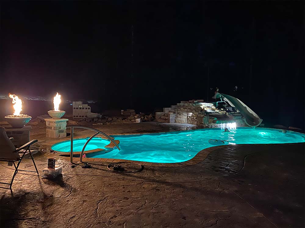 Imagine Pools, Night view