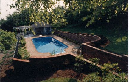 pool, garden area