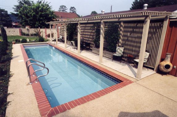 long narrow style pool area